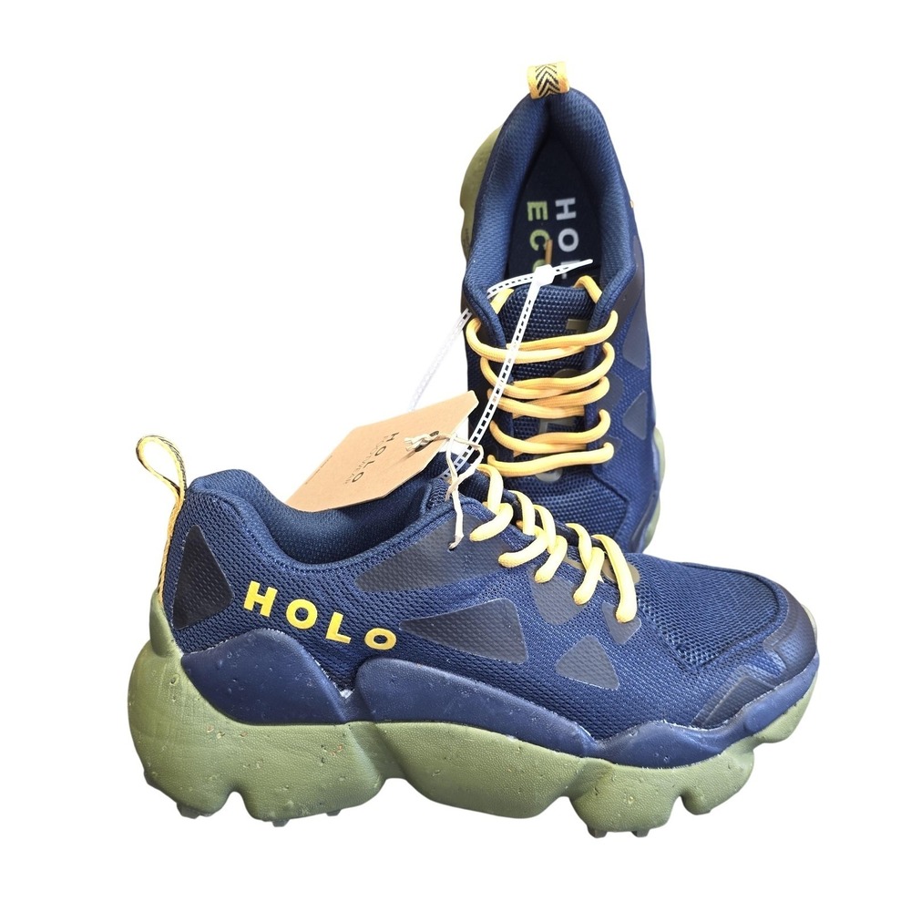 HOLO Footwear HOLO ECO Shoes Women 7 Navy Green Mesh Hiking Sneakers HW511015